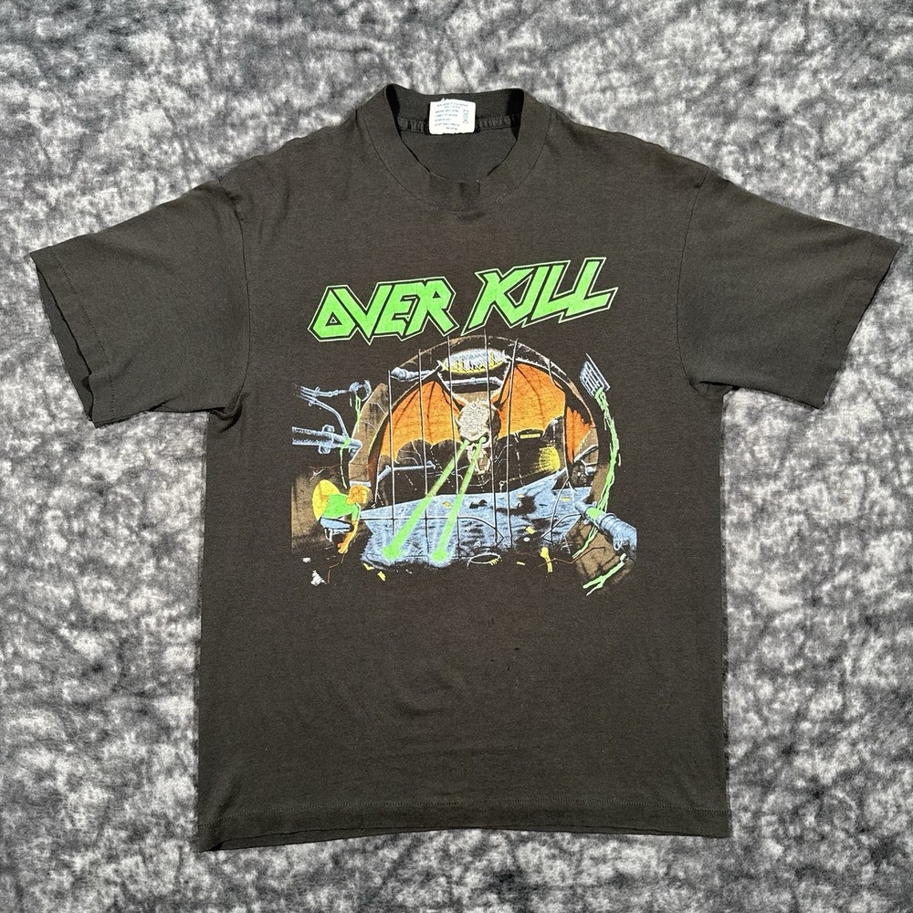 Vintage 1988 Overkill Under The Influence TShirt Mens L Tour Single Stitch Black